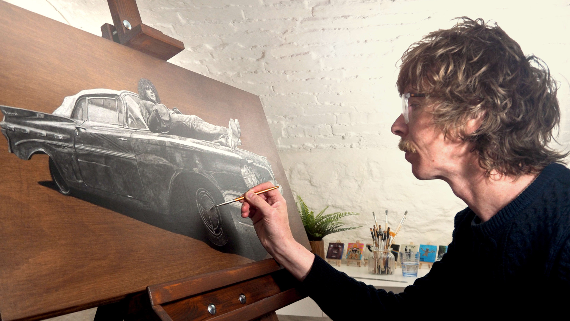 lloyd cowling bristol based artist portrait commission paintings studio photo