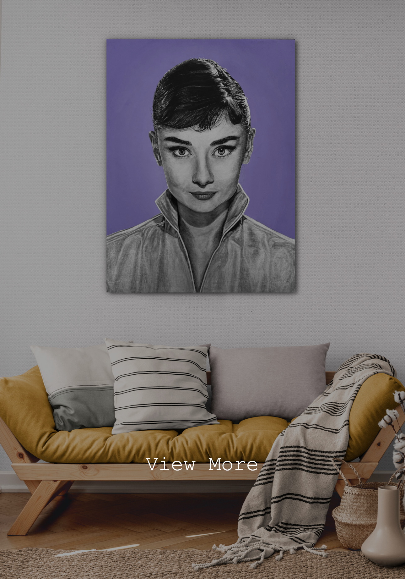 audrey hepburn akasha cult original portrait painting artwork uk bristol based artist silver and black on wood lifestyle
