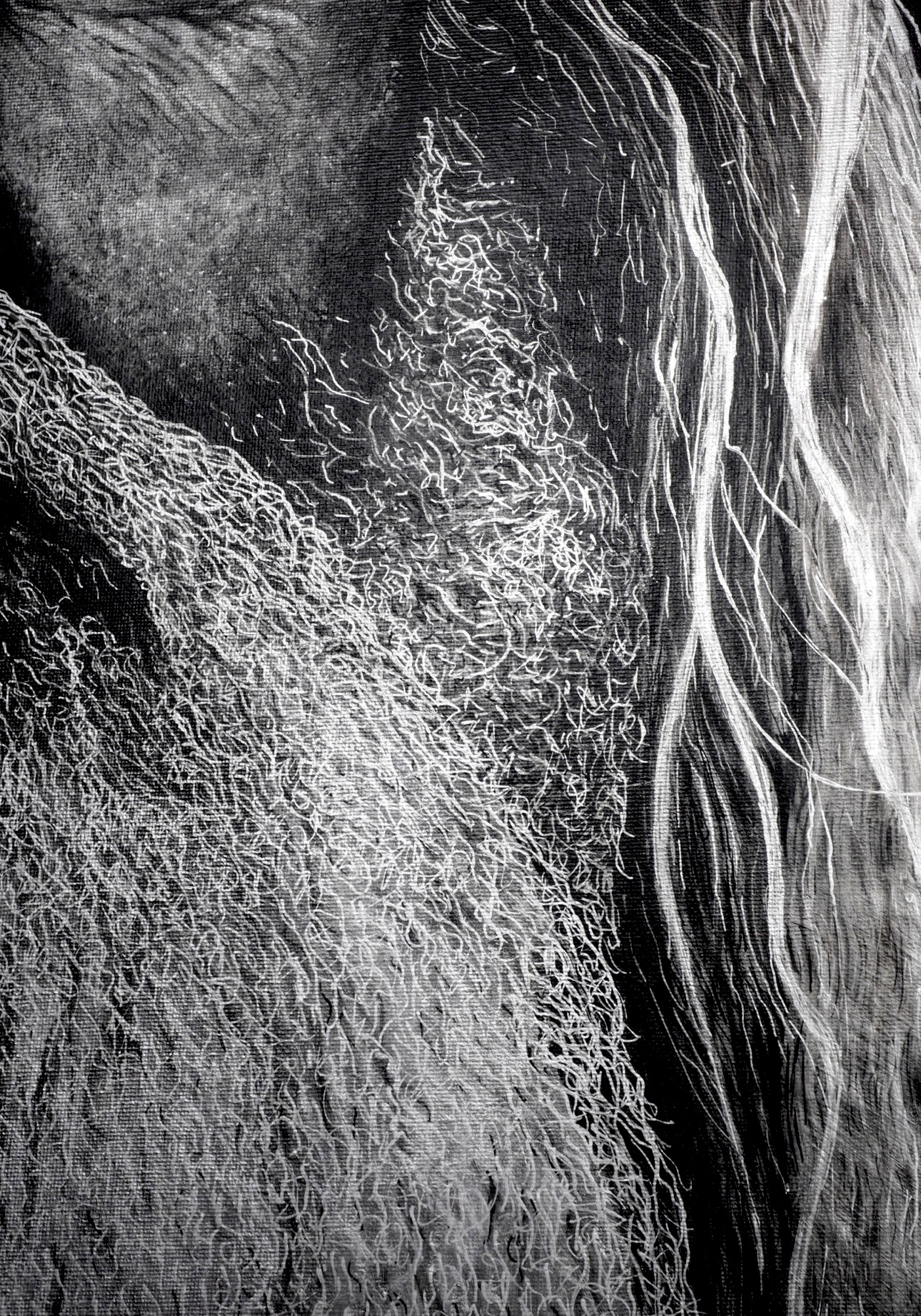 father yod akasha cult original portrait painting artwork uk bristol based artist silver and black on wood