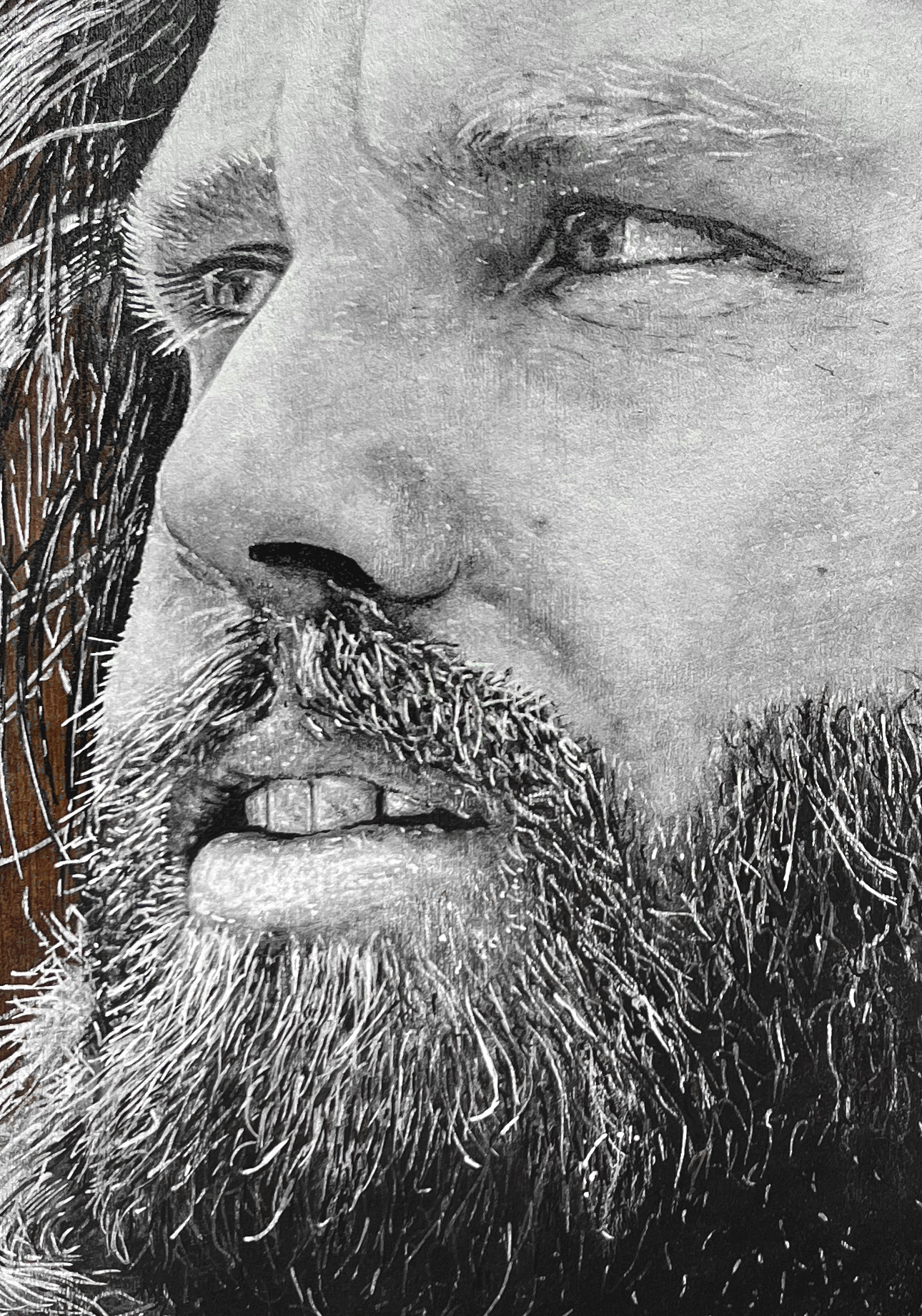 jim morrison akasha cult original portrait painting artwork uk bristol based artist silver and black on wood close up