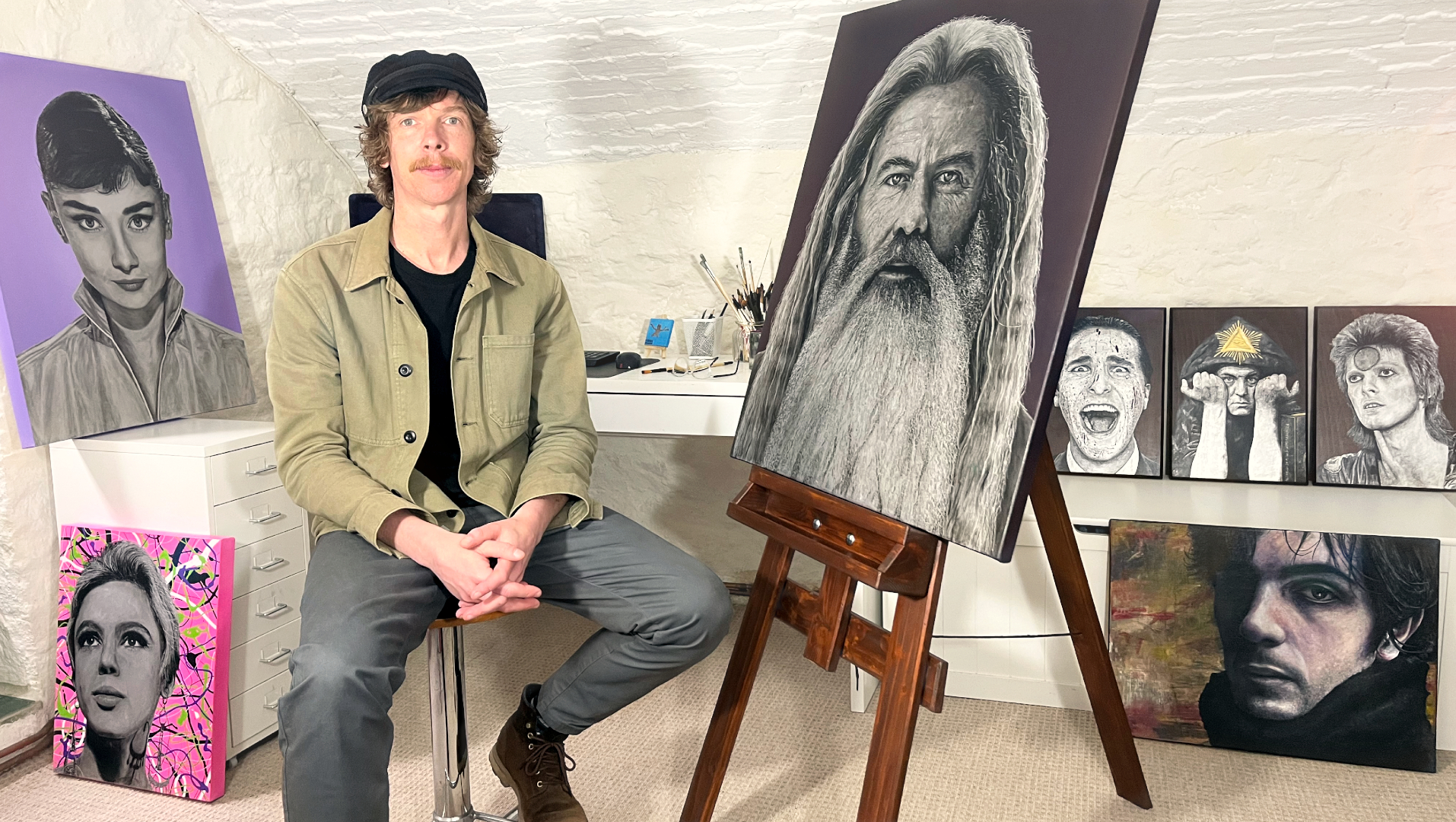 lloyd cowling bristol based artist portrait commission paintings studio photo