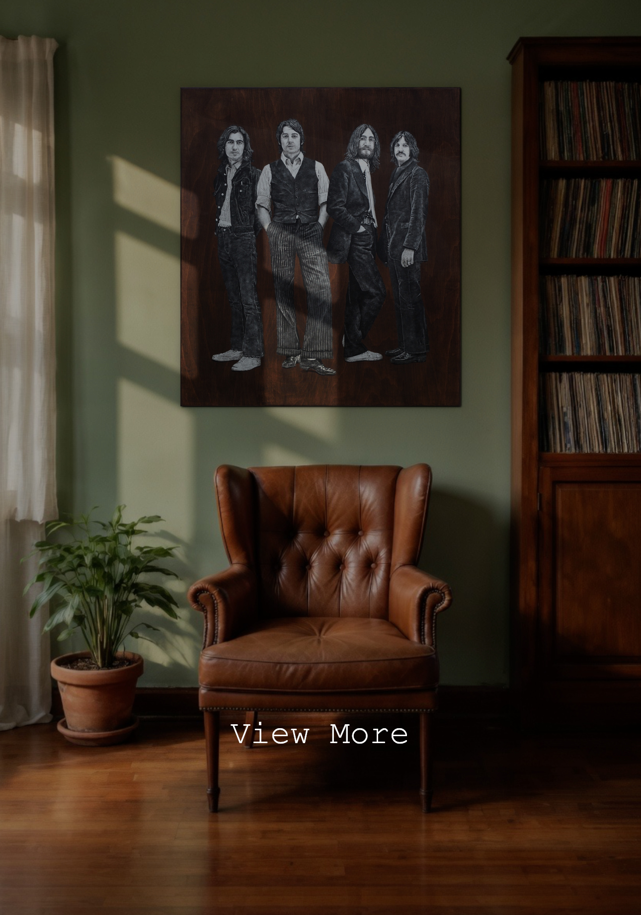 the beatles akasha cult original portrait painting artwork uk bristol based artist silver and black on wood lifestyle